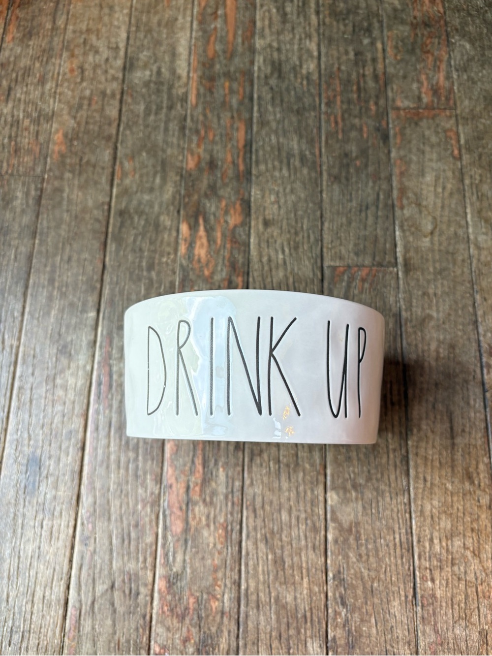 Rae Dunn “Drink Up” & “Chow Down” Ceramic Pet Bowls - Picture 2 of 7